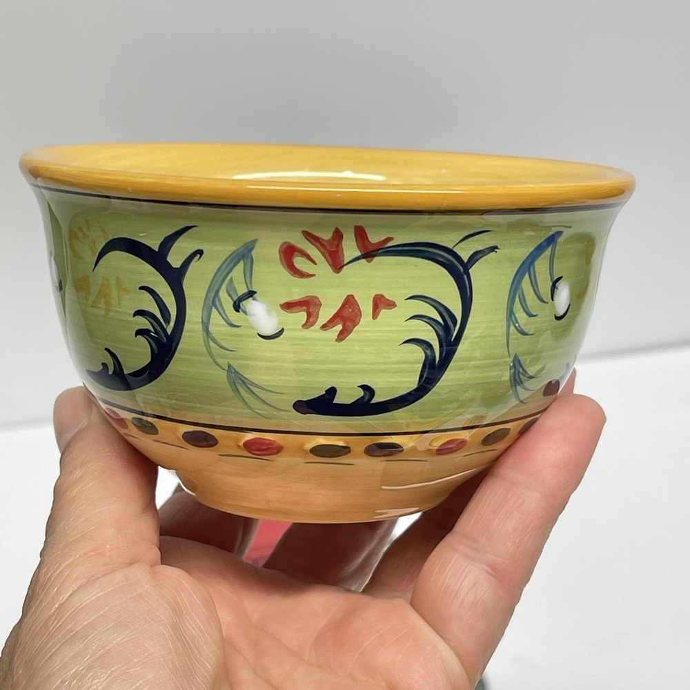 Corsica Esmeralda & Merida Collections Cereal & Fruit Bowls Set Hand Painted - Picture 8 of 13